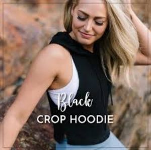 Zyia small cropped black hoodie